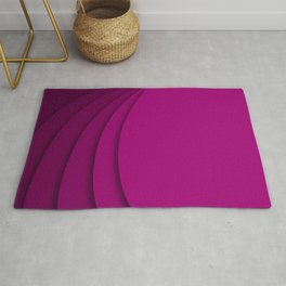Pink Color Gradient Layer Papercut Design Area & Throw Rug