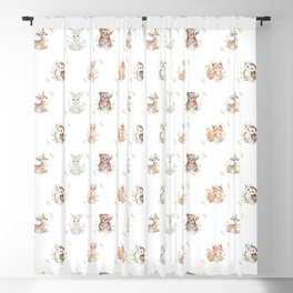 Watercolor Woodland Animals Blackout Curtain