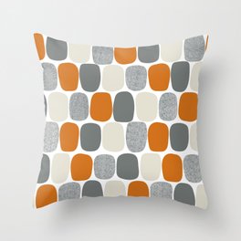 Wonky Ovals in Orange Throw Pillow