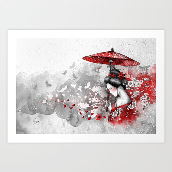 Falling blossoms Art Print