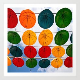 colorful umbrella Art Print | Pattern, Collage, Landscape, Photo 