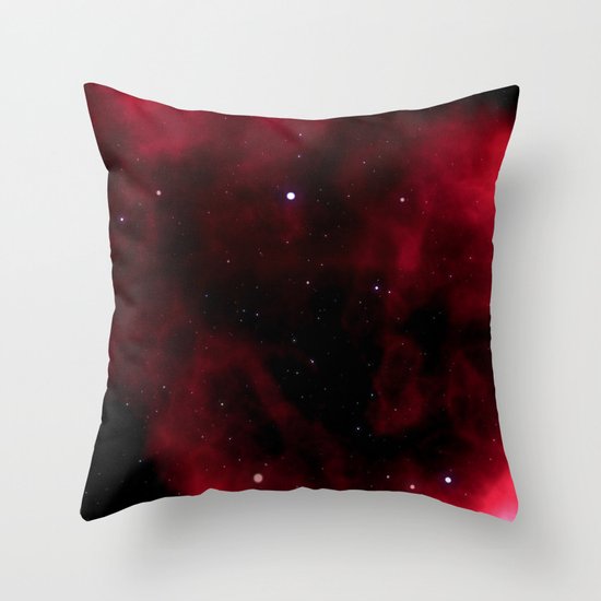 Nebula Red Throw Pillow