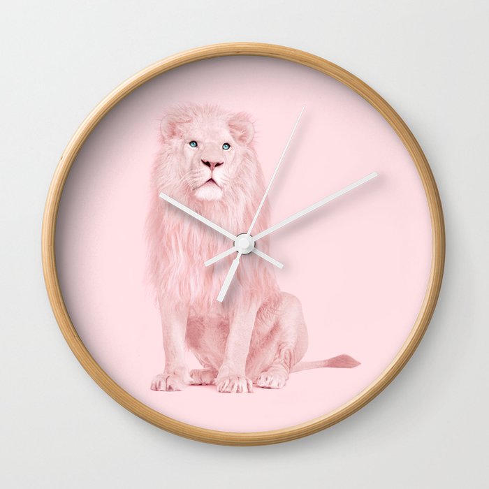 PINK LION Wall Clock
