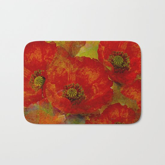 Poppies(red&orange). Bath Mat