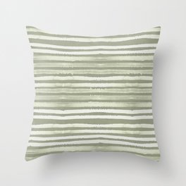 Simply Shibori Stripes Green Tea and Lunar Gray Throw Pillow