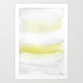 Yellow and Gray Stripe Watercolor Art Print