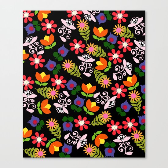 70s Flowers Canvas Print
