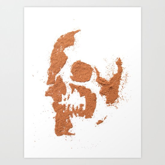 149. Cocoa Stencil Skull Art Print