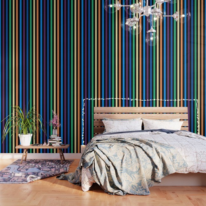 Rainbow Stripes With Black Wallpaper By Gx9designs Society6