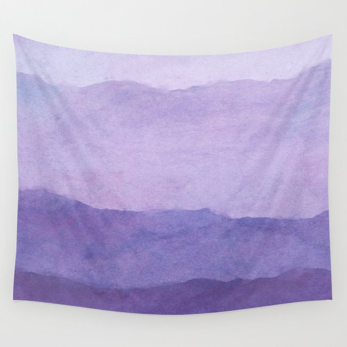 Ombre Waves in Purple Wall Tapestry