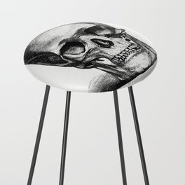 Vintage European Style Skull Engraving from Annals of Winchcombe and Sudeley Counter Stool