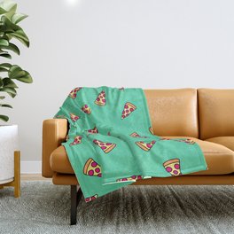Neon Pizza Slice Pattern Throw Blanket