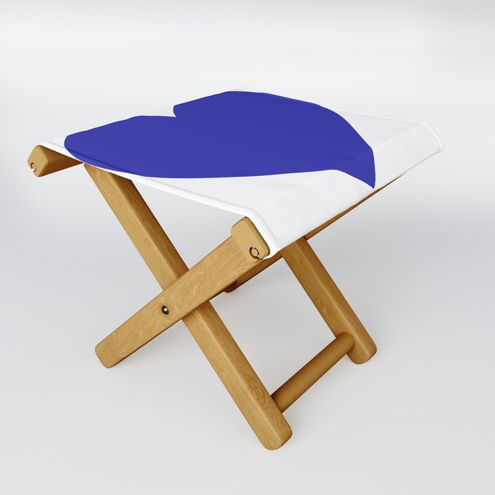 Heart (Navy Blue & White) Folding Stool