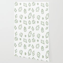 Green Gems Pattern Wallpaper