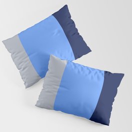 BEACH THEME TRIPLE THICK STRIPES - BLUE GREY - NAVY BLUE - LIGHT GREY  Pillow Sham