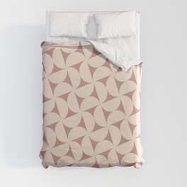 Beige Geometric Retro Pattern Brown And Beige Mid Century Pattern Beige Abstract Pattern Duvet Cover
