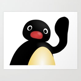 Pingu Waving Art Print | Penguin, Waving, Characters, Cartoon, Nostalgia, Kid, Wavin, Drawing, Pingu, Kids 