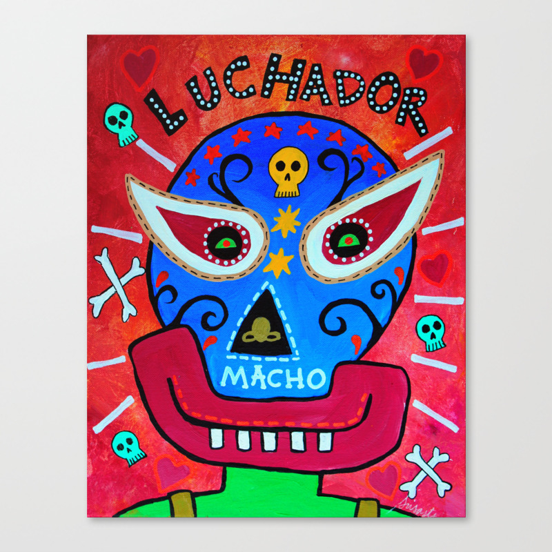 Luchador Mexican Painting Canvas Print By Prisarts Society6