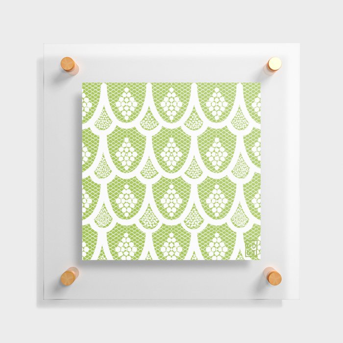 Palm Springs Poolside Retro Green Lace Floating Acrylic Print