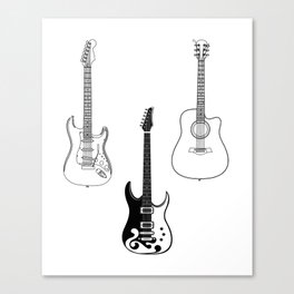 Guitar Soloist Three Guitars Canvas Print