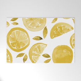 Citrus pattern - yellow Welcome Mat