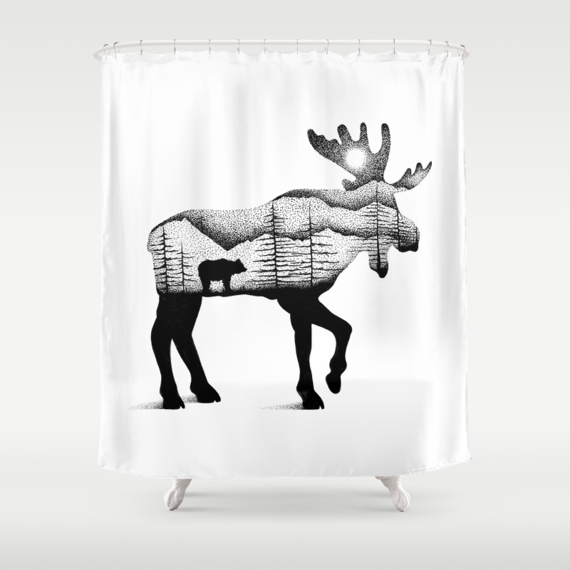 The Moose And The Bear Shower Curtain By Thiagobianchini Society6