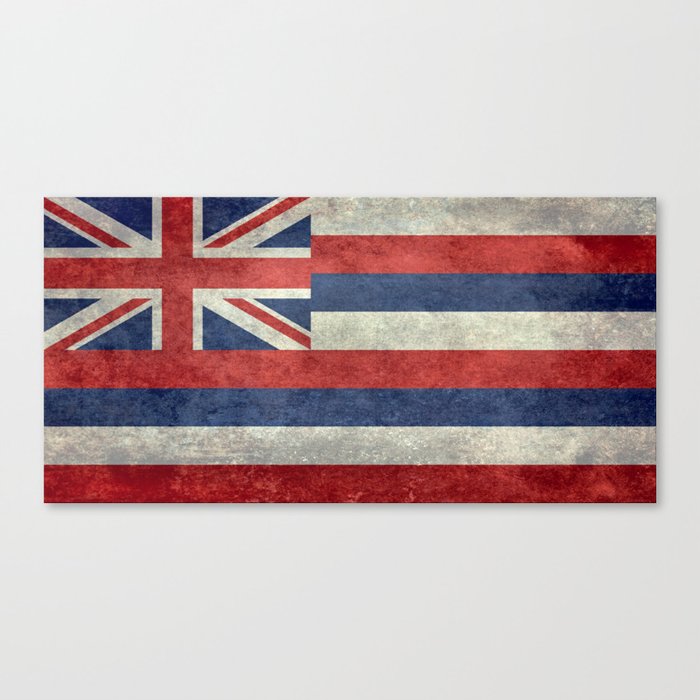 Hawaiian Flag of Hawaii grungy style Canvas Print