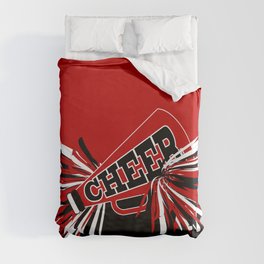 Dark Red Cheerleader Spirit Duvet Cover