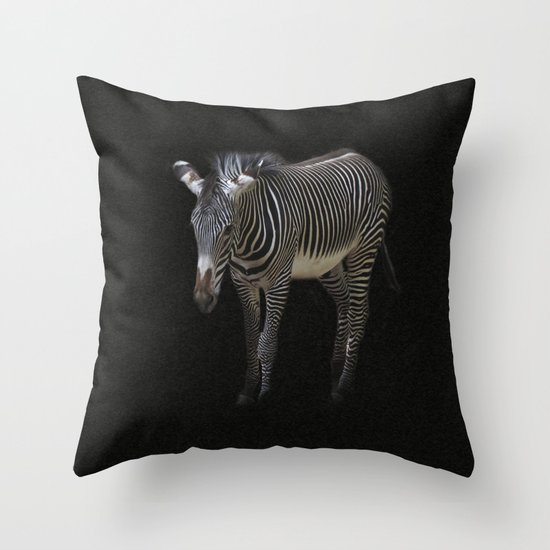 Black and White on Black Throw Pillow