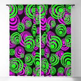 Neon Green and Pink Circles Blackout Curtain