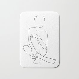 Woman body pose line art Bath Mat