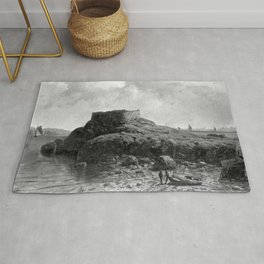 Fort Dumpling, Jamestown, Rhode Island, Narragansett Bay by George L. Clough Rug