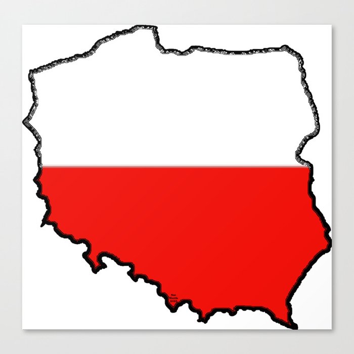 Poland Map with Polish Flag Canvas Print by havocgirl ...