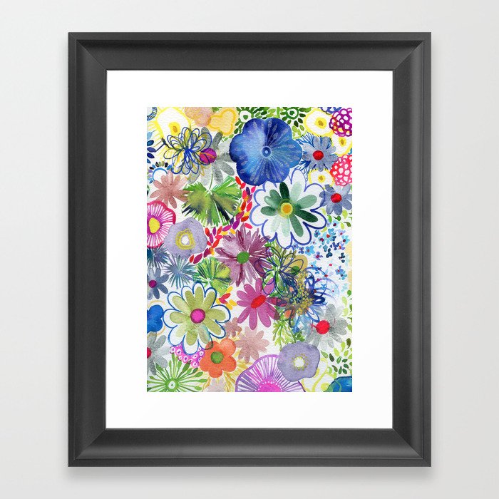 floral cascade Framed Art Print