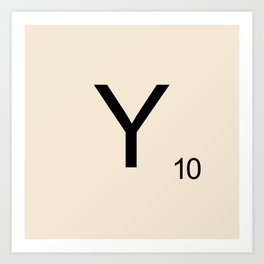 Scrabble Lettre Y Letter Art Print