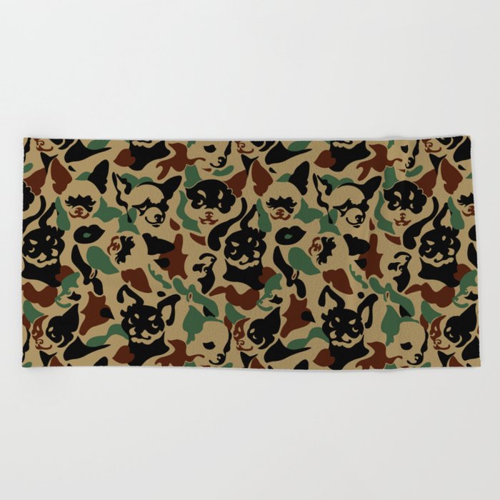 Chihuahua Camouflage Beach Towel