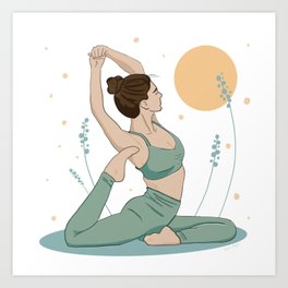 Girl in yoga pose Art Print