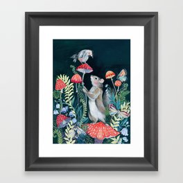 Mushroom garden Framed Art Print