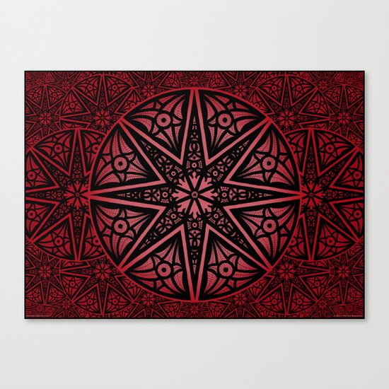 rashim red star mandala Canvas Print