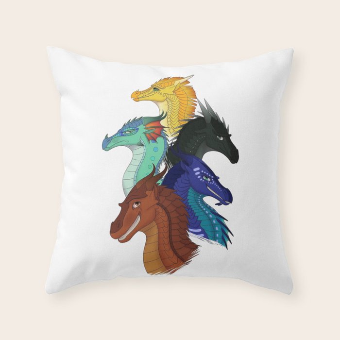 Wings Of Fire First Arc Main Characters Throw Pillow By Jameshmora