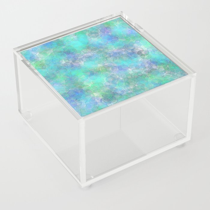 Light Blue Glossy Trendy Bubbles Collection Acrylic Box