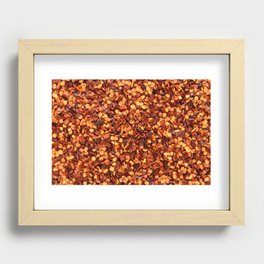 Hot and spicy crushed chilli peppers Recessed Framed Print