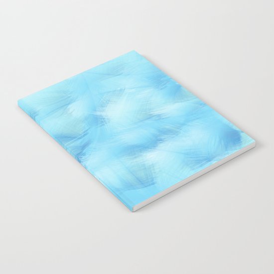 Heavenly Blue Feathers and Fluff Abstract Notebook