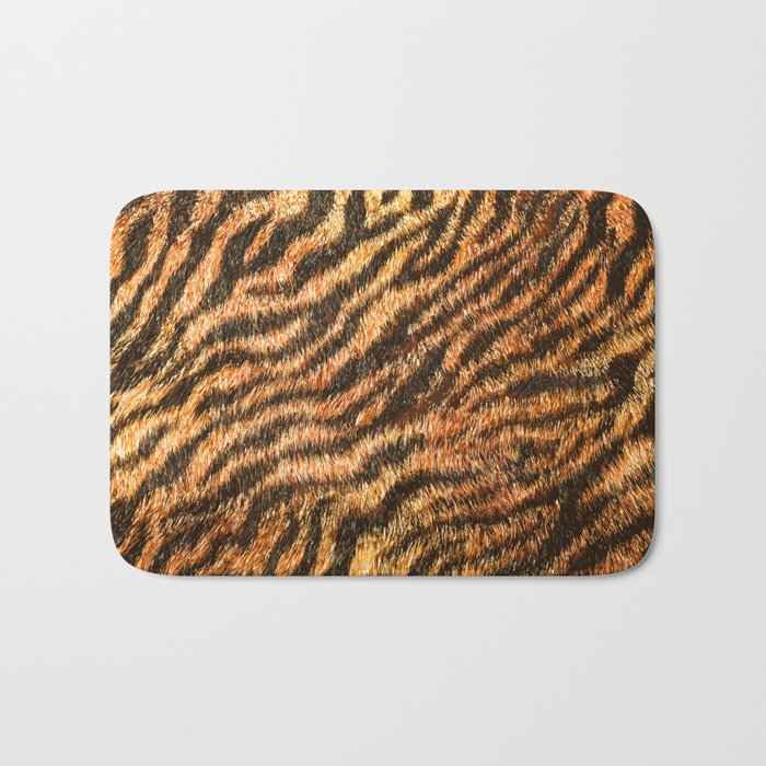 Bengal Tiger Fur Wildlife Print Pattern Bath Mat