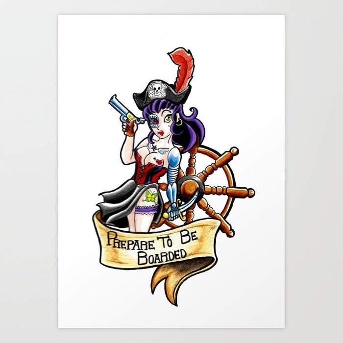 pirate pin up tattoo