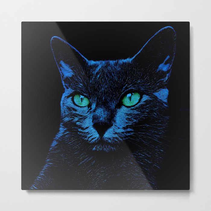 BLUE CAT Metal Print