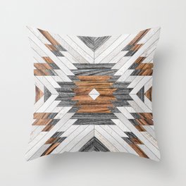 Urban Tribal Pattern No.8 - Aztec - Wood Throw Pillow