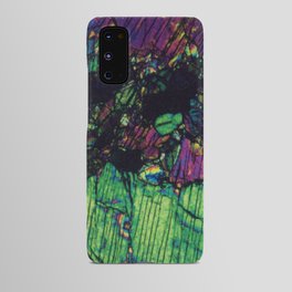 Thin section geological art featuring agglomeration of Pyroxene Crystals, Australian Mineral Photo Android Case