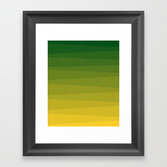 Shades of Grass - Gradient between Lime Green and Bright Yellow Framed Art Print