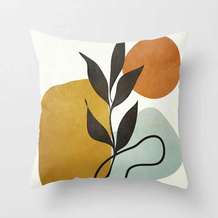 Soft Abstract Small Leaf Throw Pillow